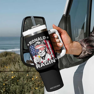 Ronald Reagan Tumbler With Handle 4th of July America Flag Beer TS14 Print Your Wear