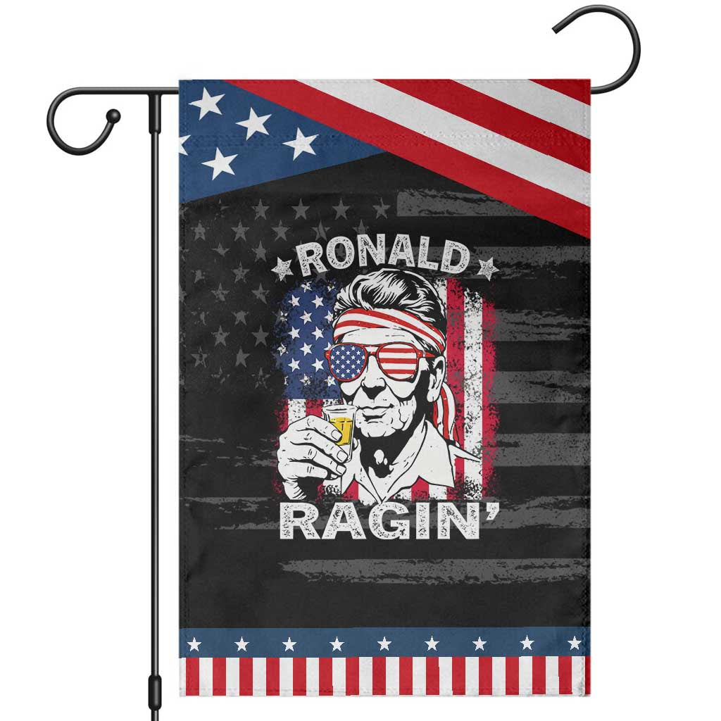 Ronald Reagan Garden Flag 4th of July America Flag Beer TS14 Distressed Black Blue Print Your Wear