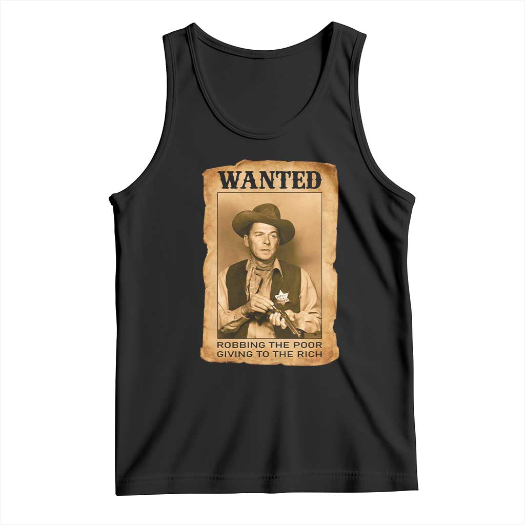 Ronald Reagan Cowboy Retro American President Tank Top Robbing The Poor GIving To Te Rich TS14 Black Print Your Wear