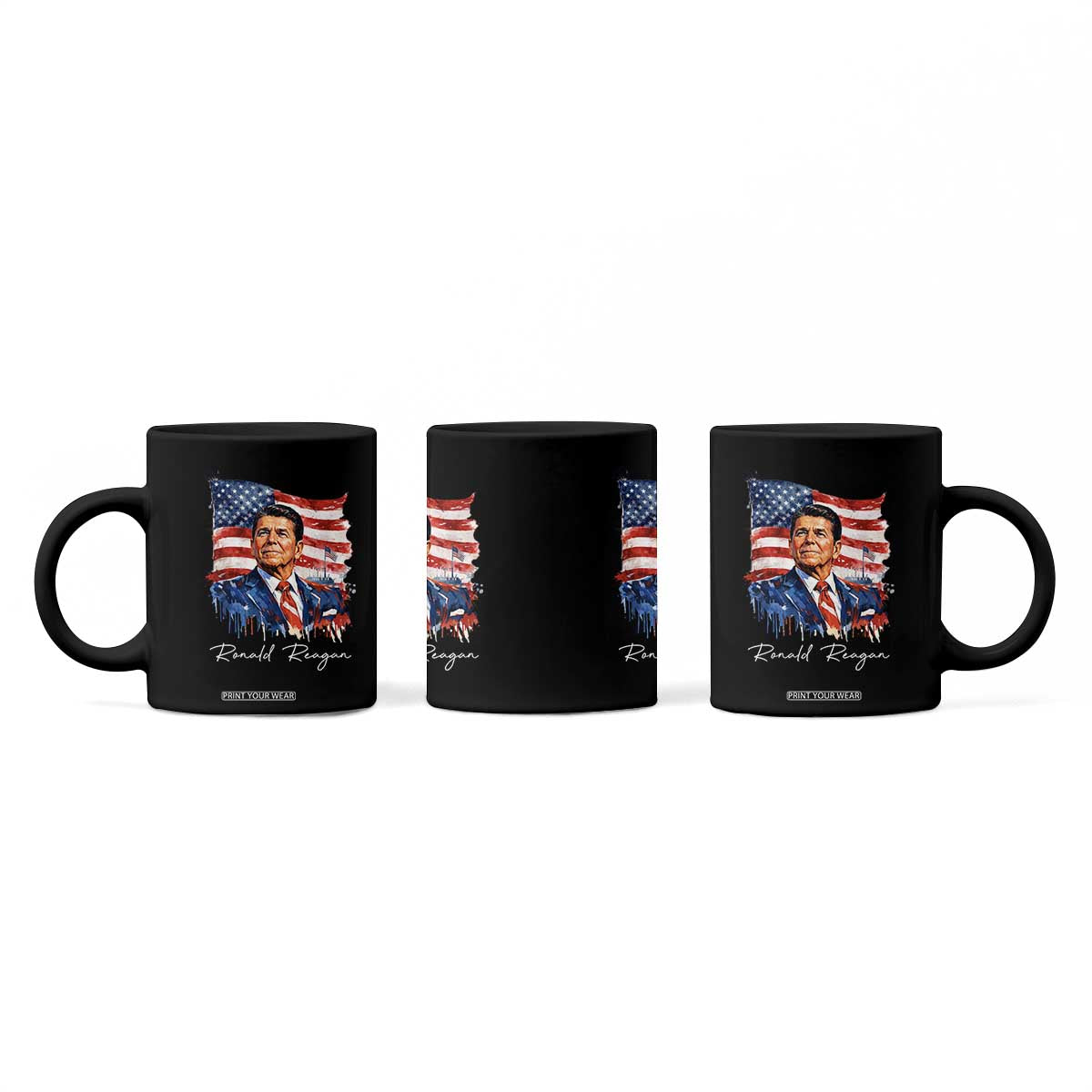 Ronald Reagan Patriotic American Flag President Coffee Mug TS14 Print Your Wear
