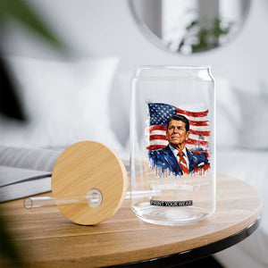 Ronald Reagan Patriotic American Flag President Glass Can TS14 Print Your Wear
