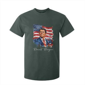 Ronald Reagan Patriotic American Flag President T Shirt For Kid TS14 Dark Forest Green Print Your Wear