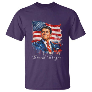 Ronald Reagan Patriotic American Flag President T Shirt TS14 Purple Print Your Wear
