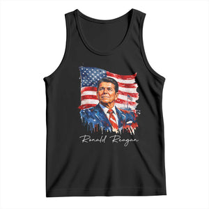 Ronald Reagan Patriotic American Flag President Tank Top TS14 Black Print Your Wear