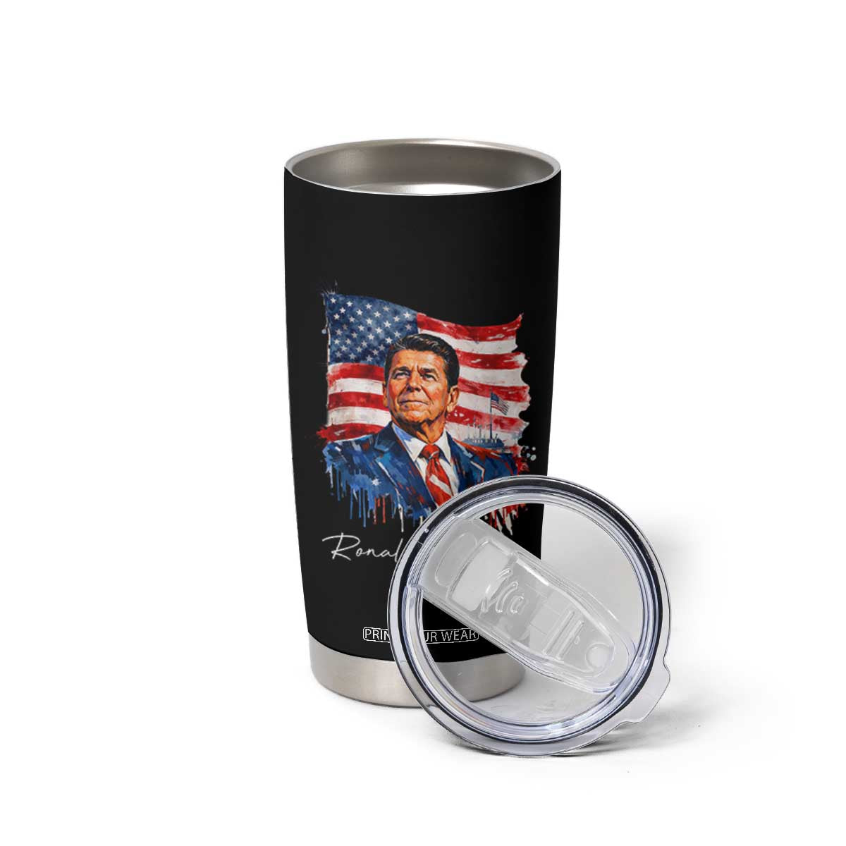 Ronald Reagan Patriotic American Flag President Tumbler Cup TS14 Print Your Wear