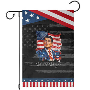 Ronald Reagan Patriotic American Flag President Garden Flag TS14 Distressed Black Blue Print Your Wear