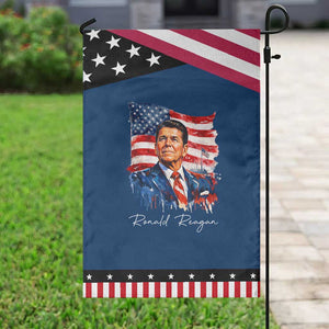 Ronald Reagan Patriotic American Flag President Garden Flag TS14 Classic Blue Black Print Your Wear