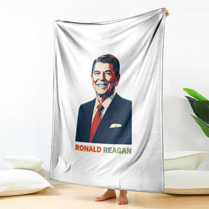 Ronald Reagan Throw Blanket American Flag US President TS14 Print Your Wear