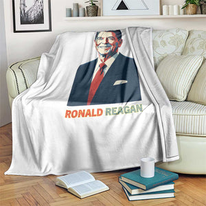 Ronald Reagan Throw Blanket American Flag US President TS14 Print Your Wear
