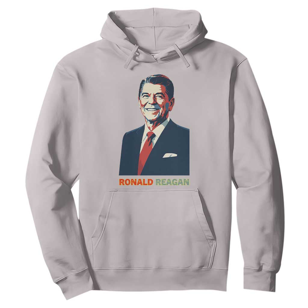 Ronald Reagan Hoodie American Flag US President TS14 Ice Gray Print Your Wear
