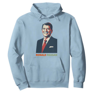 Ronald Reagan Hoodie American Flag US President TS14 Light Blue Print Your Wear