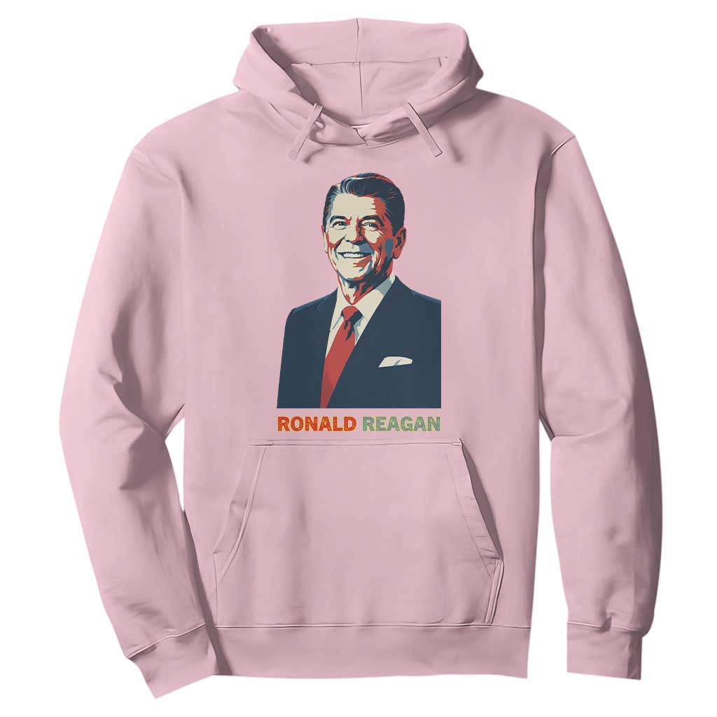 Ronald Reagan Hoodie American Flag US President TS14 Light Pink Print Your Wear