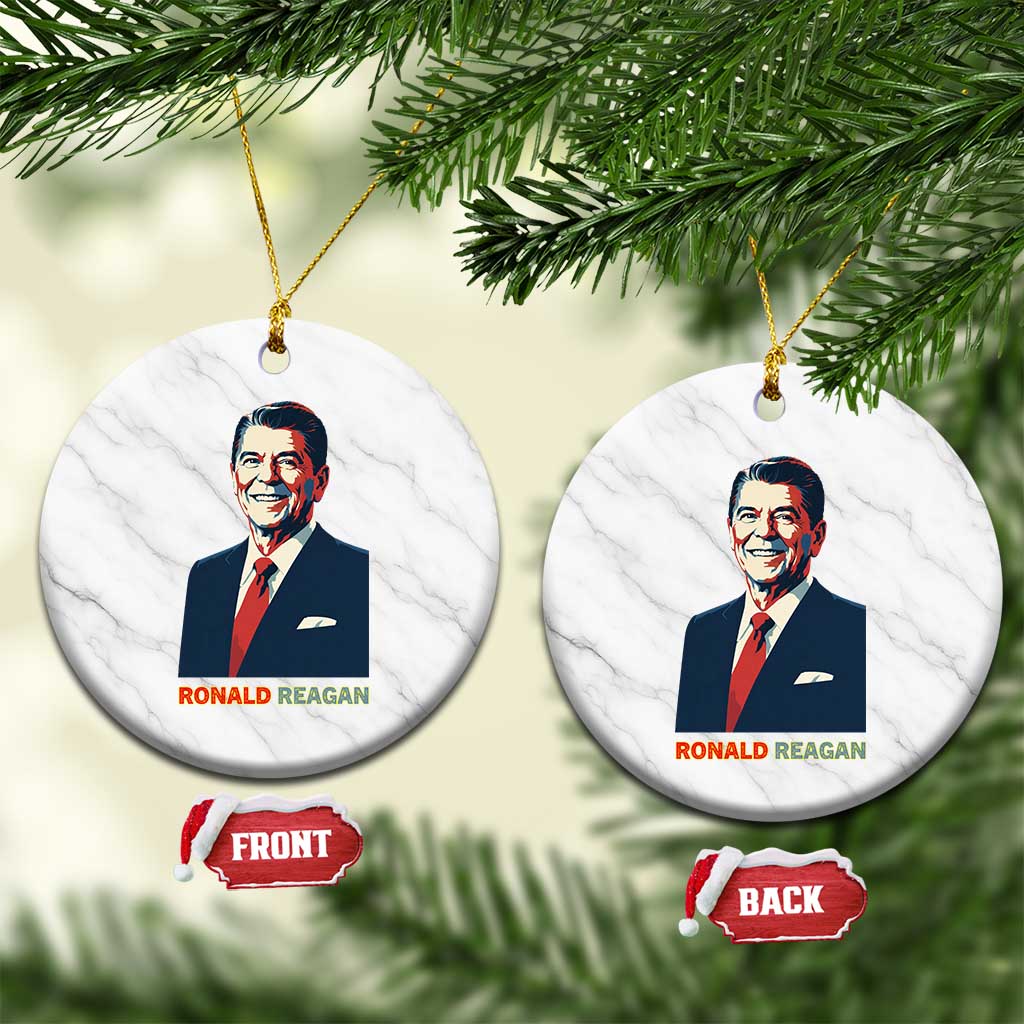 Ronald Reagan Ceramic Ornament American Flag US President TS14 1pc White Marble Print Your Wear