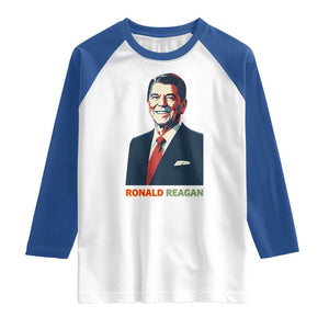 Ronald Reagan Raglan Shirt American Flag US President TS14 White Royal Print Your Wear