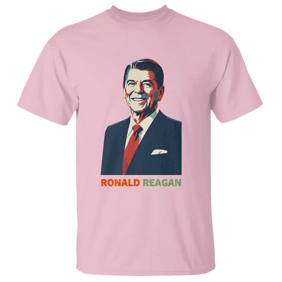 Ronald Reagan T Shirt American Flag US President TS14 Light Pink Print Your Wear