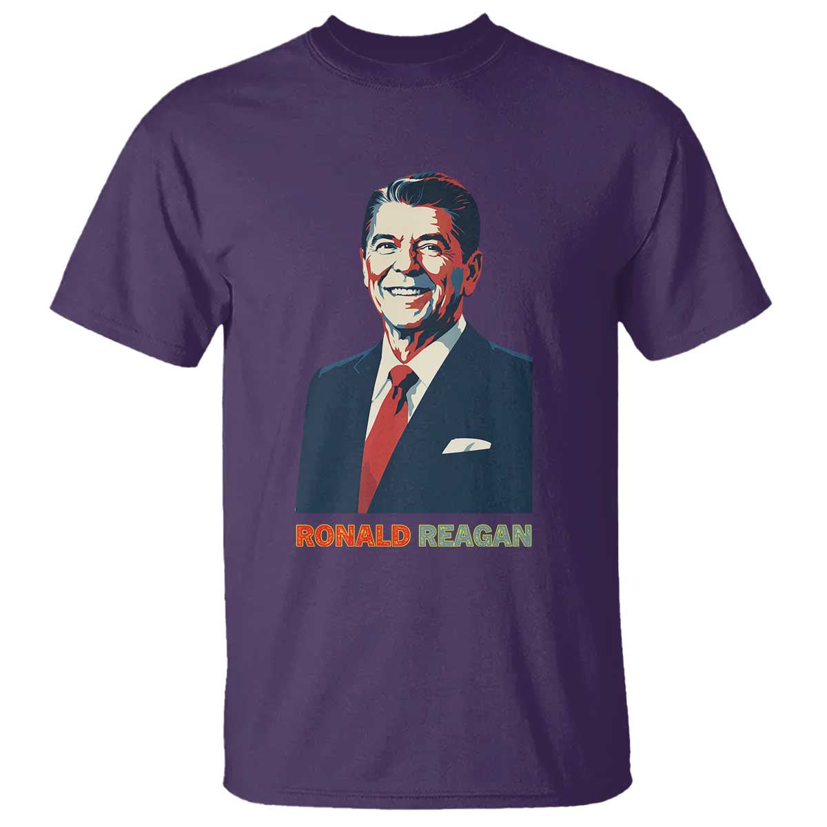 Ronald Reagan T Shirt American Flag US President TS14 Purple Print Your Wear