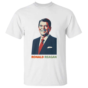 Ronald Reagan T Shirt American Flag US President TS14 White Print Your Wear