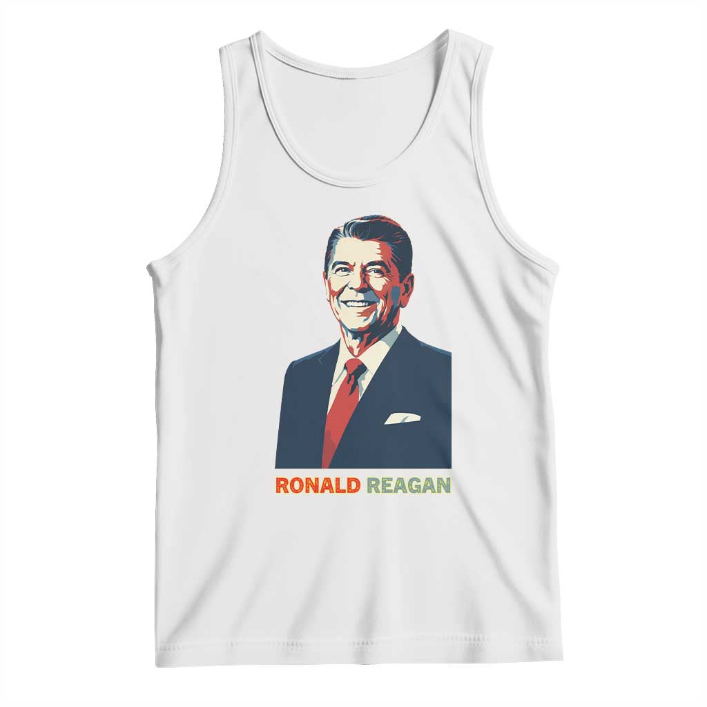 Ronald Reagan Tank Top American Flag US President TS14 White Print Your Wear