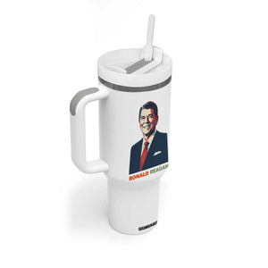 Ronald Reagan Tumbler With Handle American Flag US President TS14 Print Your Wear