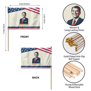 Ronald Reagan Patriotic Handheld Flag American Flag US President TS14 Print Your Wear