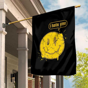 I Hate You Garden Flag Vintage Yellow Happy Smile Face TS14 Print Your Wear