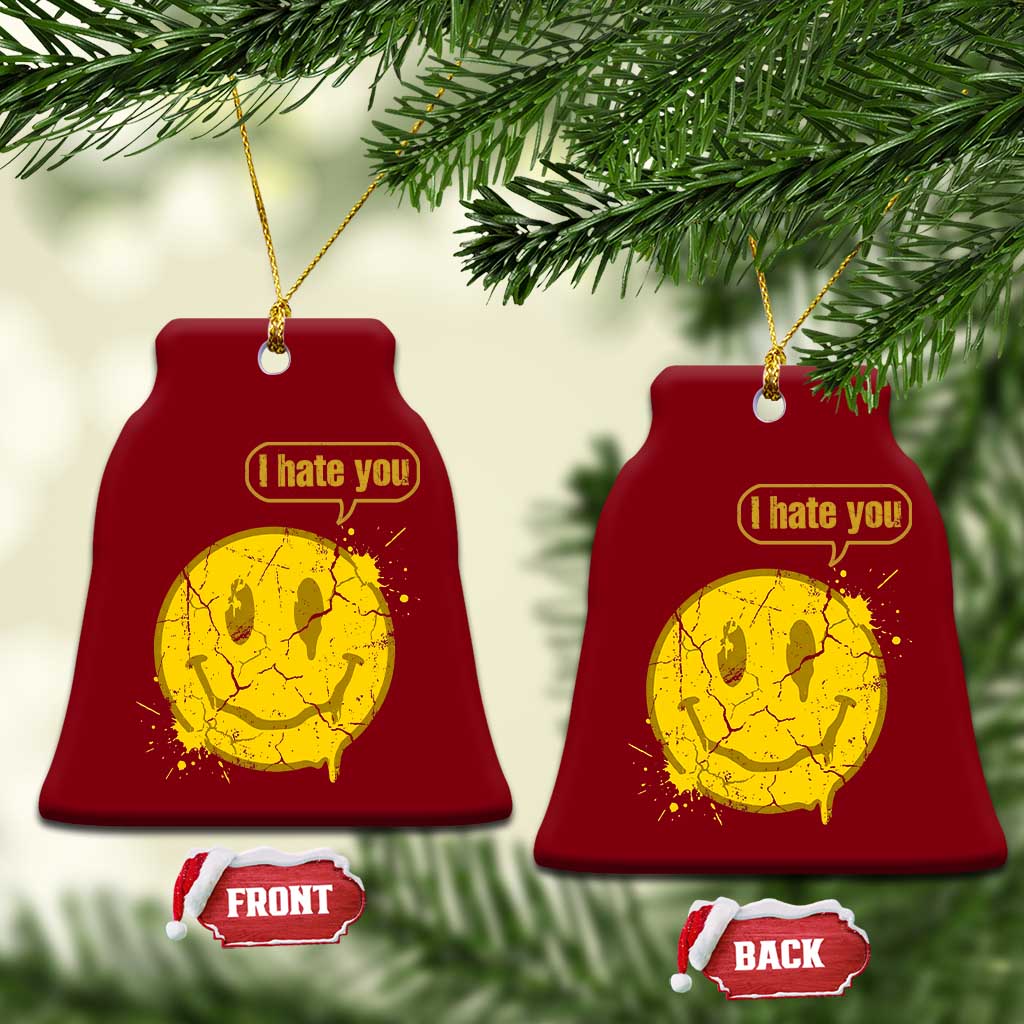 I Hate You Ceramic Ornament Vintage Yellow Happy Smile Face TS14 Print Your Wear