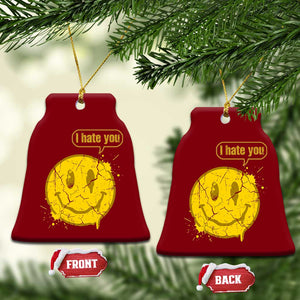 I Hate You Ceramic Ornament Vintage Yellow Happy Smile Face TS14 Print Your Wear