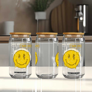 I Hate You Glass Can Vintage Yellow Happy Smile Face TS14 Print Your Wear