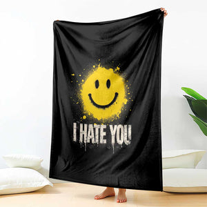 I Hate You Smile Face Throw Blanket Funny Sarcastic Meme TS14 Print Your Wear