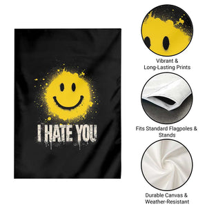 I Hate You Smile Face Garden Flag Funny Sarcastic Meme TS14 Print Your Wear