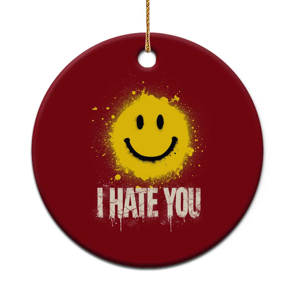 I Hate You Smile Face Ceramic Ornament Funny Sarcastic Meme TS14 1pc Red Print Your Wear