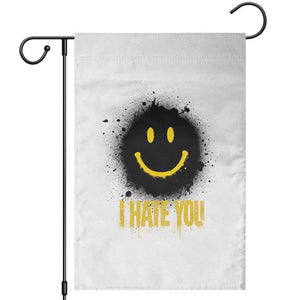 I Hate You Garden Flag Funny Smile Face Emoticon Meme TS14 White Print Your Wear