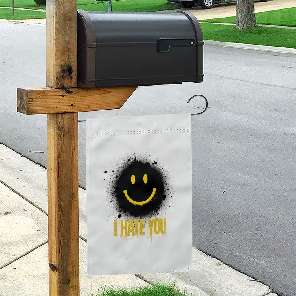 I Hate You Garden Flag Funny Smile Face Emoticon Meme TS14 Print Your Wear