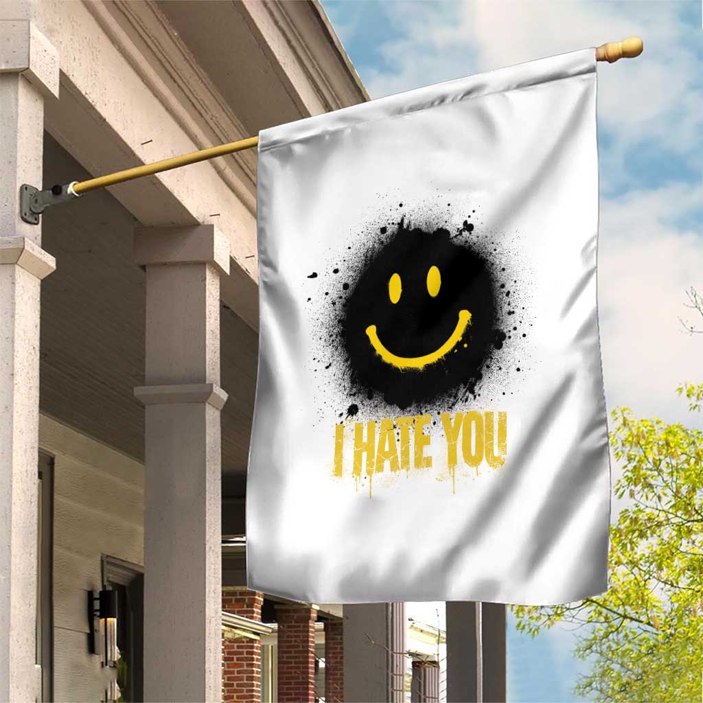 I Hate You Garden Flag Funny Smile Face Emoticon Meme TS14 Print Your Wear