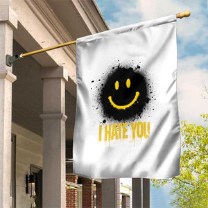 I Hate You Garden Flag Funny Smile Face Emoticon Meme TS14 Print Your Wear