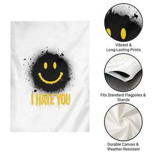 I Hate You Garden Flag Funny Smile Face Emoticon Meme TS14 Print Your Wear