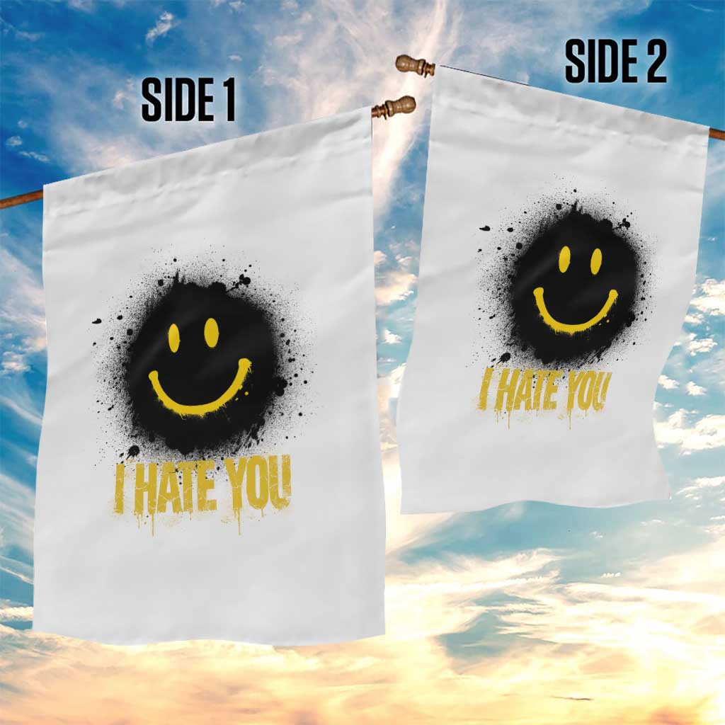 I Hate You Garden Flag Funny Smile Face Emoticon Meme TS14 Print Your Wear
