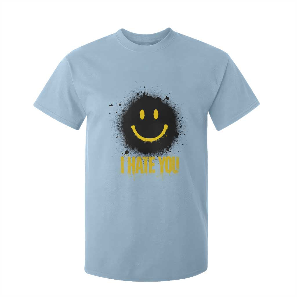 I Hate You T Shirt For Kid Funny Smile Face Emoticon Meme TS14 Light Blue Print Your Wear