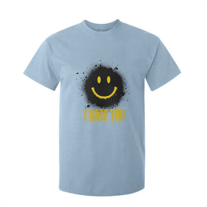I Hate You T Shirt For Kid Funny Smile Face Emoticon Meme TS14 Light Blue Print Your Wear