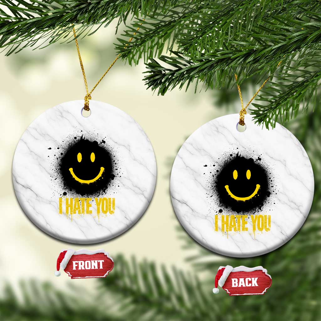 I Hate You Ceramic Ornament Funny Smile Face Emoticon Meme TS14 1pc White Marble Print Your Wear