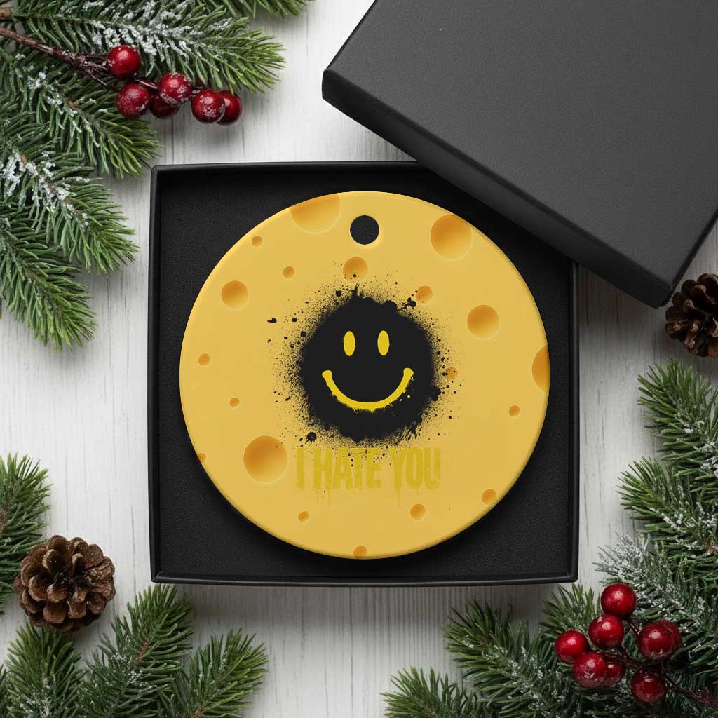 I Hate You Ceramic Ornament Funny Smile Face Emoticon Meme TS14 1pc Yellow Cheese Print Your Wear