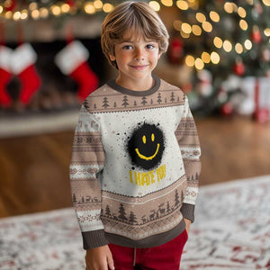 I Hate You Ugly Christmas Sweater Funny Smile Face Emoticon Meme TS14 Mocha Mousse Print Your Wear