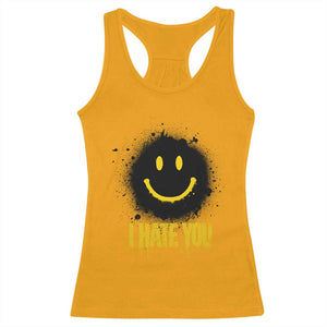 I Hate You Racerback Tank Top Funny Smile Face Emoticon Meme TS14 Gold Print Your Wear
