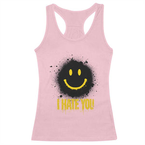 I Hate You Racerback Tank Top Funny Smile Face Emoticon Meme TS14 Light Pink Print Your Wear