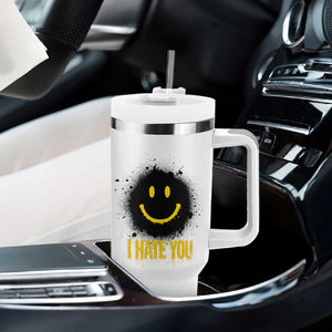 I Hate You Tumbler With Handle Funny Smile Face Emoticon Meme TS14 Print Your Wear