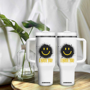 I Hate You Tumbler With Handle Funny Smile Face Emoticon Meme TS14 Print Your Wear
