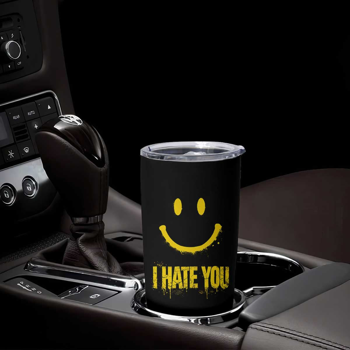 I Hate You Tumbler Cup Funny Sarcastic Smiling Face Meme TS14 Print Your Wear