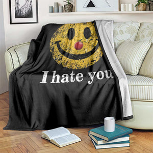 I Hate You Smile Face Meme Throw Blanket Funny Sarcastic Joke Meme TS14 Print Your Wear