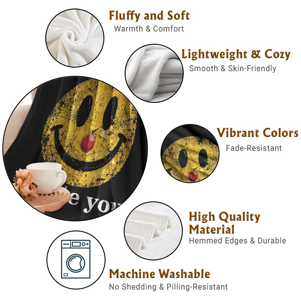 I Hate You Smile Face Meme Throw Blanket Funny Sarcastic Joke Meme TS14 Print Your Wear