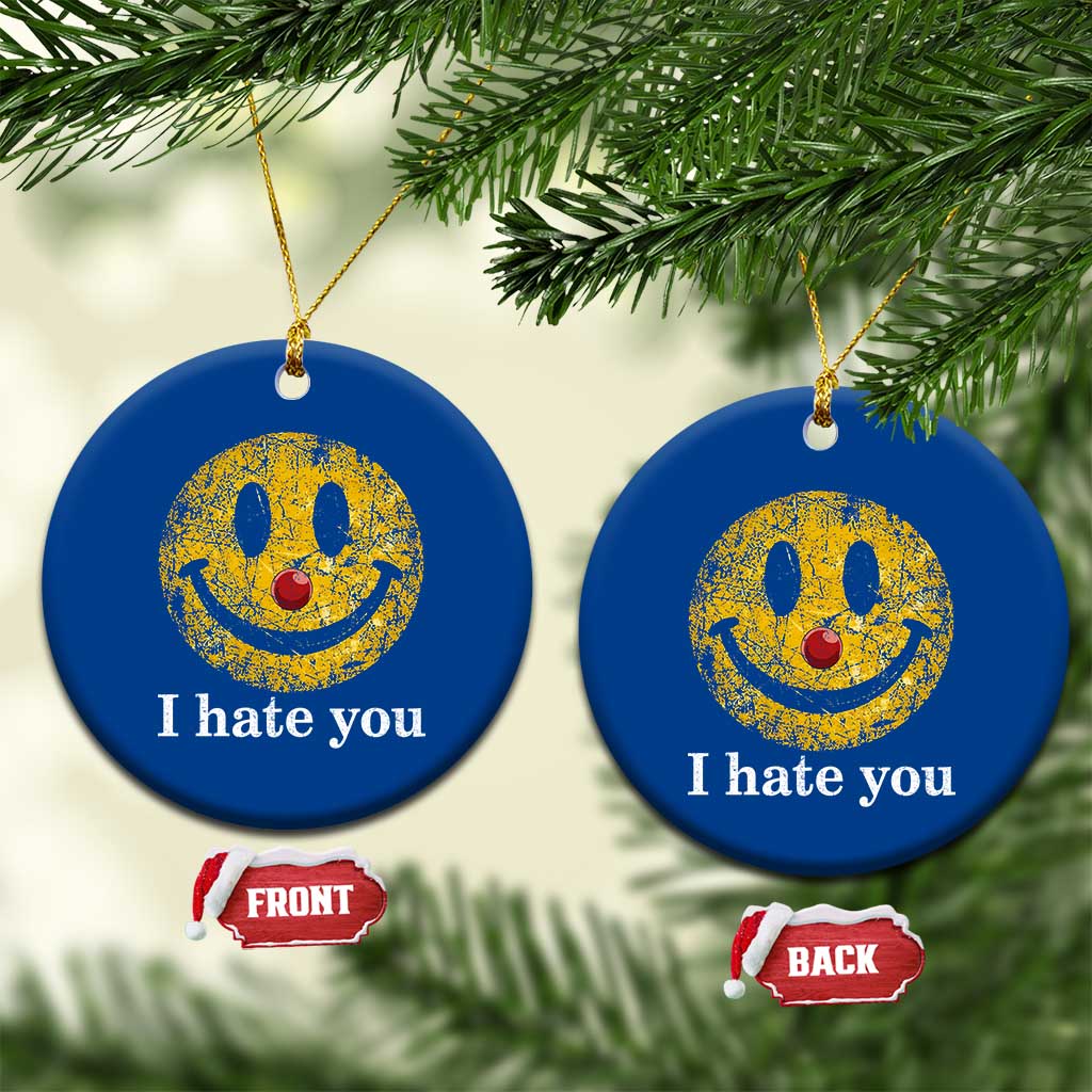 I Hate You Smile Face Meme Ceramic Ornament Funny Sarcastic Joke Meme TS14 1pc Blue Print Your Wear